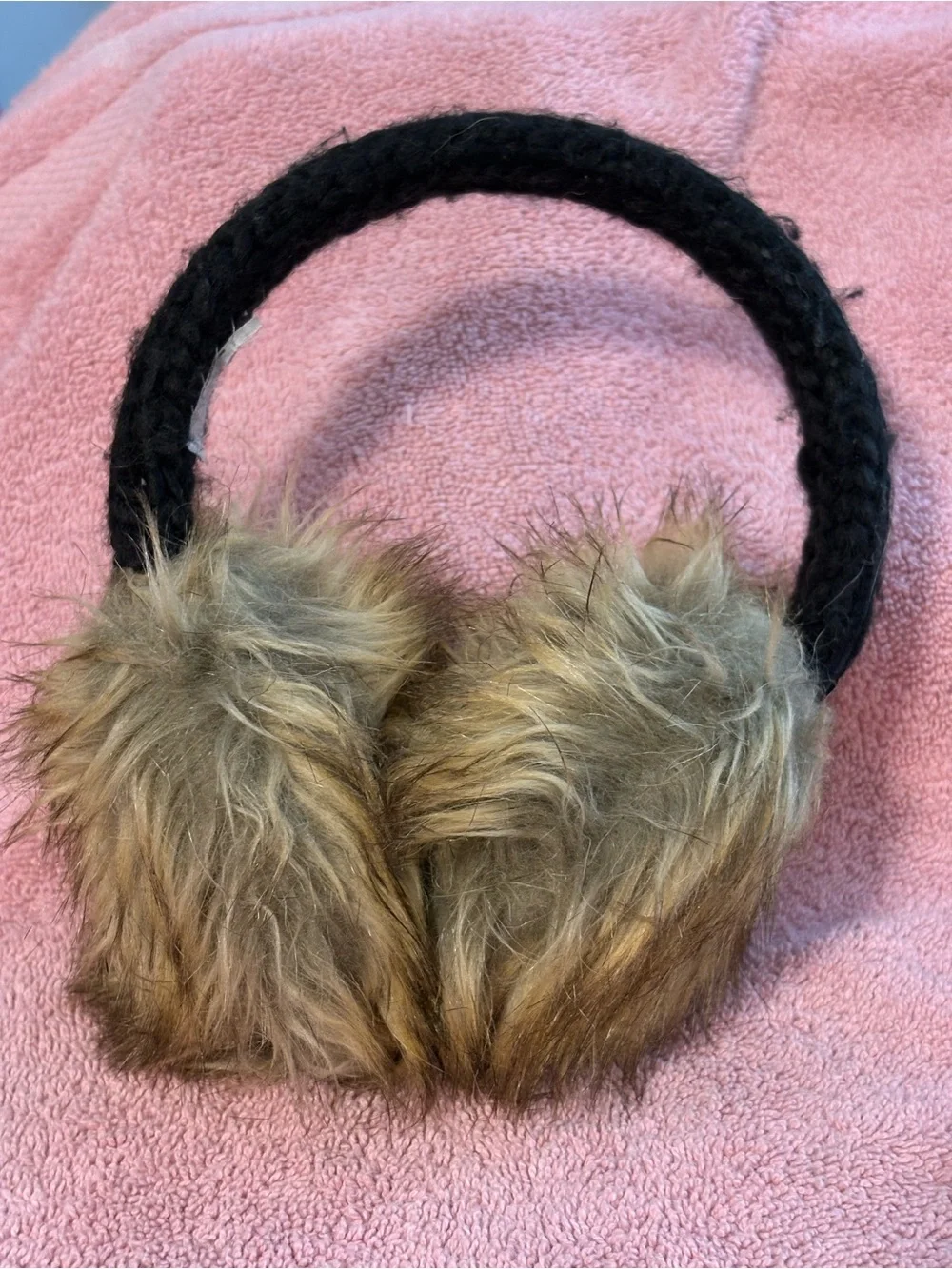 Pre-loved Lane Bryant Black Trapper Hat, Earmuffs & fleeced line gloves
